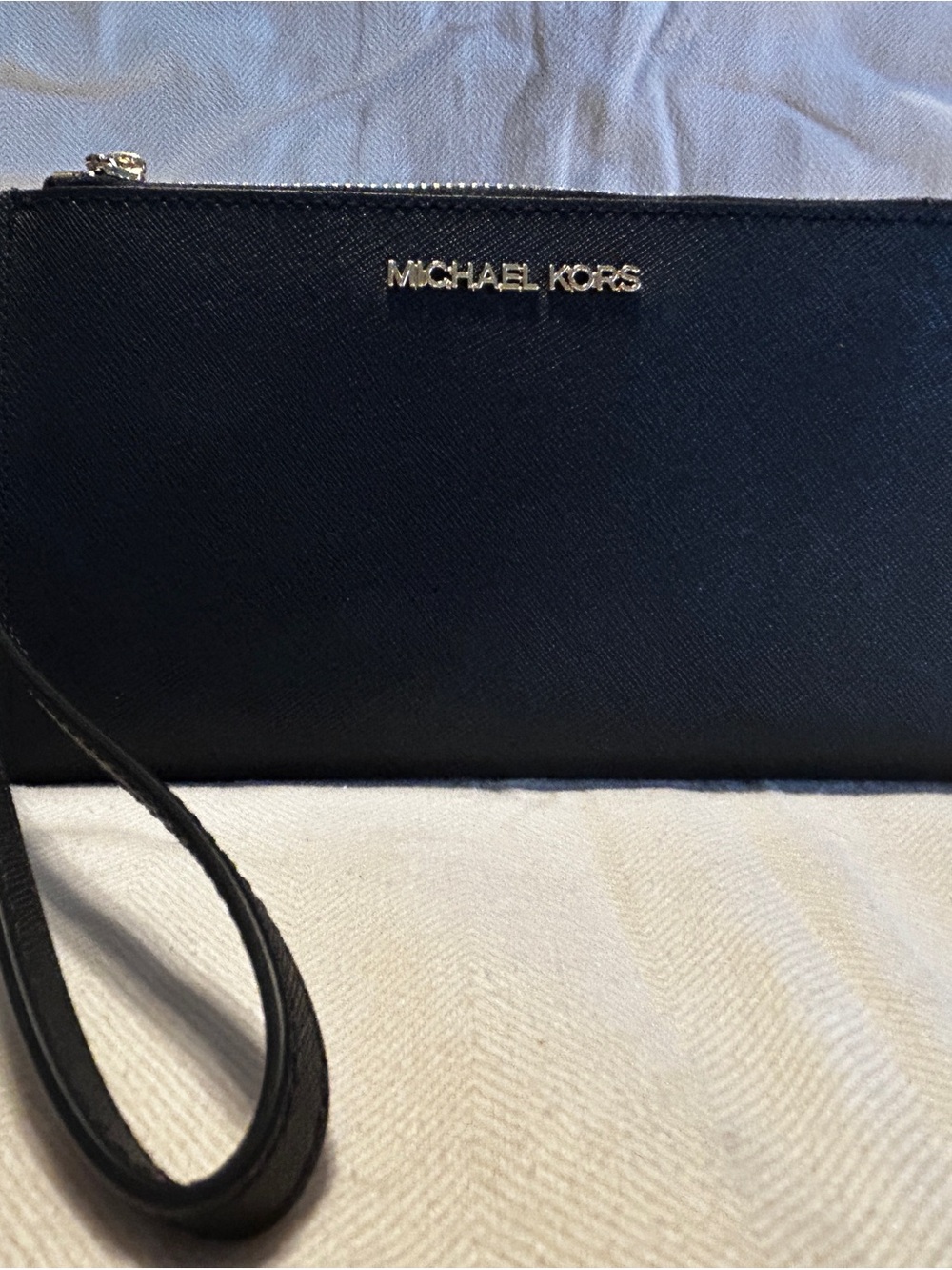 Michael Kors Black Saffiano Wristlet